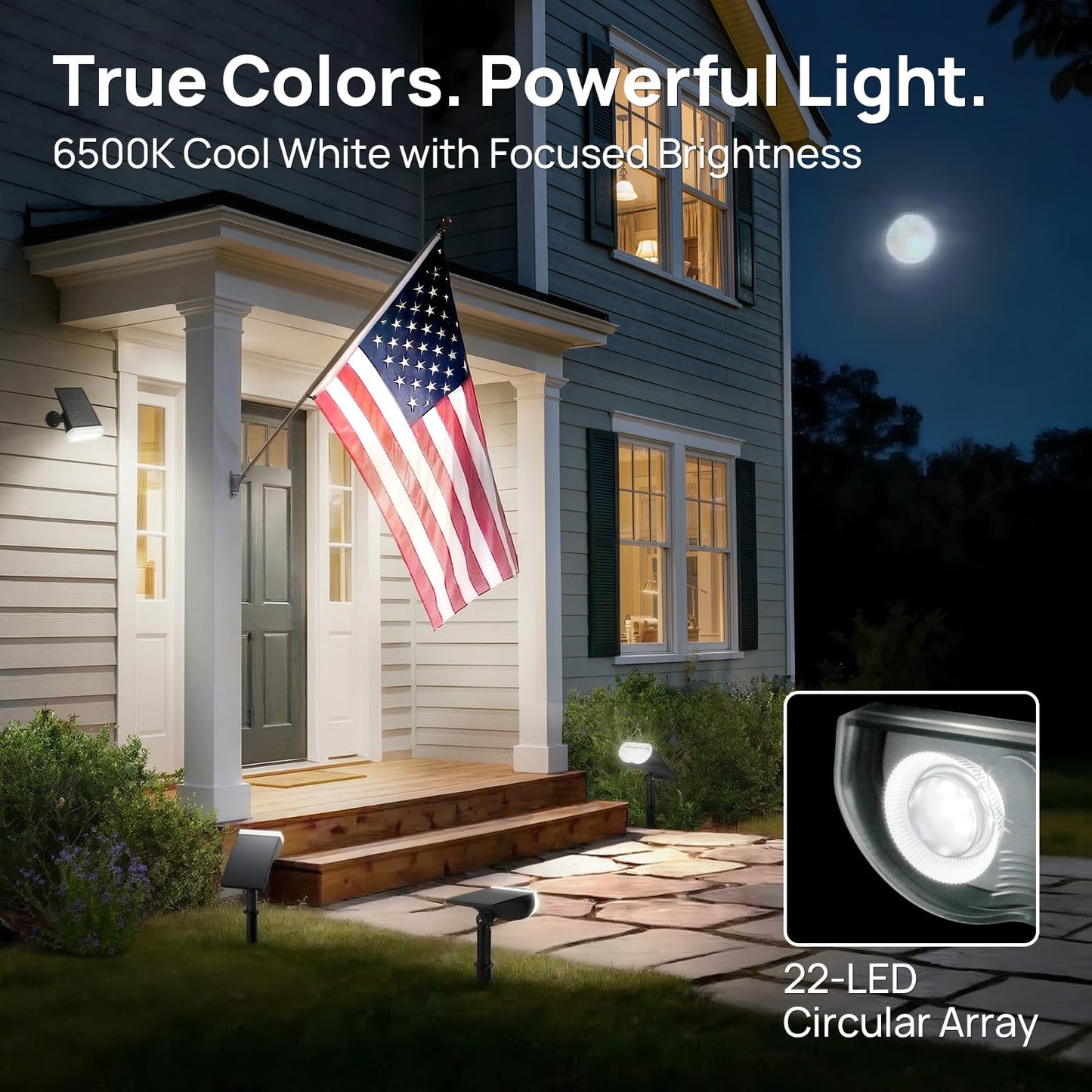 Consciot Solar Lights Outdoor Waterproof, 3 Lighting Modes Solar Spot Lights Outdoor, Auto On/Off, Solar Spotlights for Garden Yard Landscape Pathway