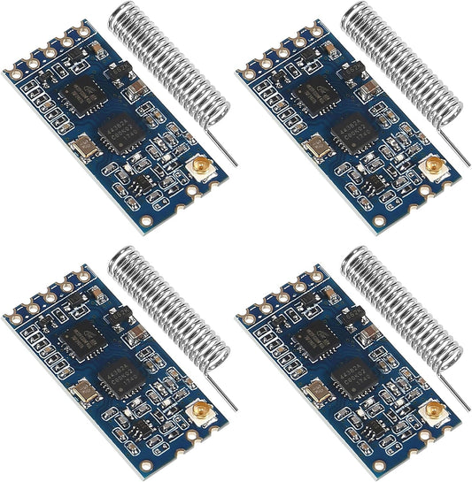 D-FLIFE 4pcs HC-12 433Mhz SI4463/SI4438 Wireless Serial Port Module 1000M Replace Bluetooth with Antenna