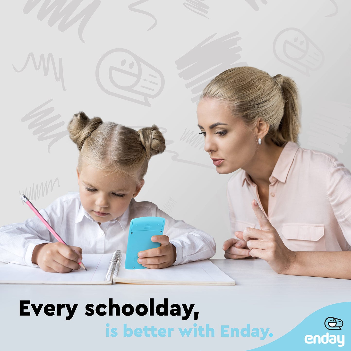 Calculator Blue, Basic Small Solar and Battery Operated, Large Display Four Function, Auto Powered Handheld Calculator School and Kids Available