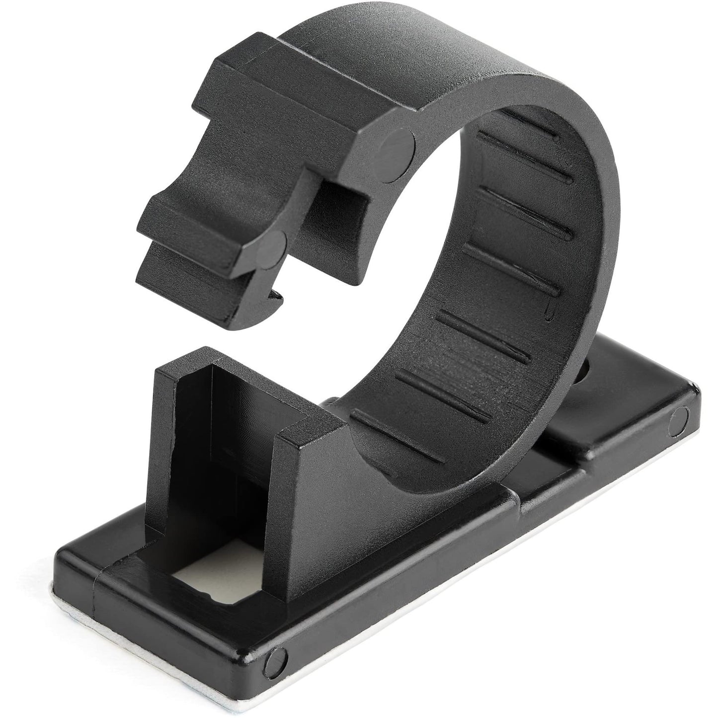 StarTech.com 100 Adhesive Cable Management Clips Black - Network/Ethernet/Office Desk/Computer Cord Organizer - Sticky Cable/Wire Holders - Nylon Self