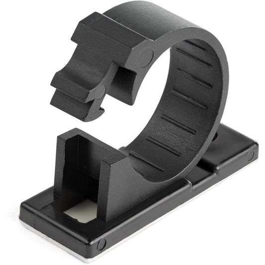 StarTech.com 100 Adhesive Cable Management Clips Black - Network/Ethernet/Office Desk/Computer Cord Organizer - Sticky Cable/Wire Holders - Nylon Self