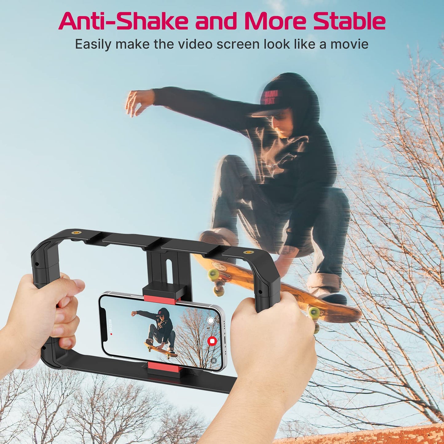 ULANZI U Rig Pro Smartphone Video Rig, Filmmaking Vlogging Case, Phone Video Stabilizer Grip Tripod Mount for Videomaker Film-Maker Video-grapher