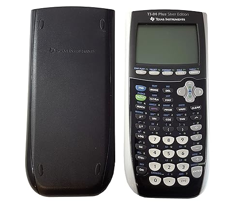 Texas Instruments TI-84 Plus Silver Graphing Calculator, Black/Dark Grey (Renewed)