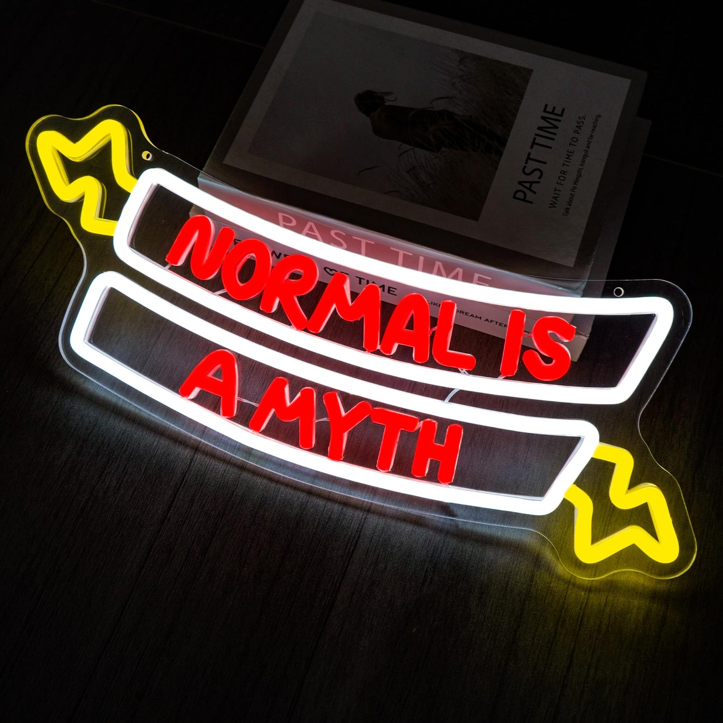 Normal Is A Myth Neon Sign, Sci-Fi Inspired Neon Light for Wall Decor, Dimmable USB Powered Fantasy Inspired LED Sign for Bedroom, Dorm, Game Room