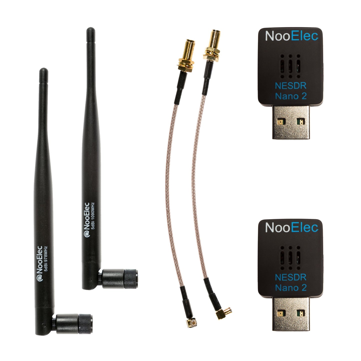Nooelec 1090ES & UAT - Radios and High Gain Antennas. Dual-Band NESDR Nano 2 ADS-B (978MHz & 1090MHz) Bundle, Starter Edition, for Stratux™, Avare
