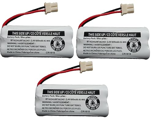 Replacement Battery BT162342 / BT262342 for Vtech AT&T Cordless Telephones CS6114 CS6419 CS6719 EL52300 CL80111 (3-Pack)