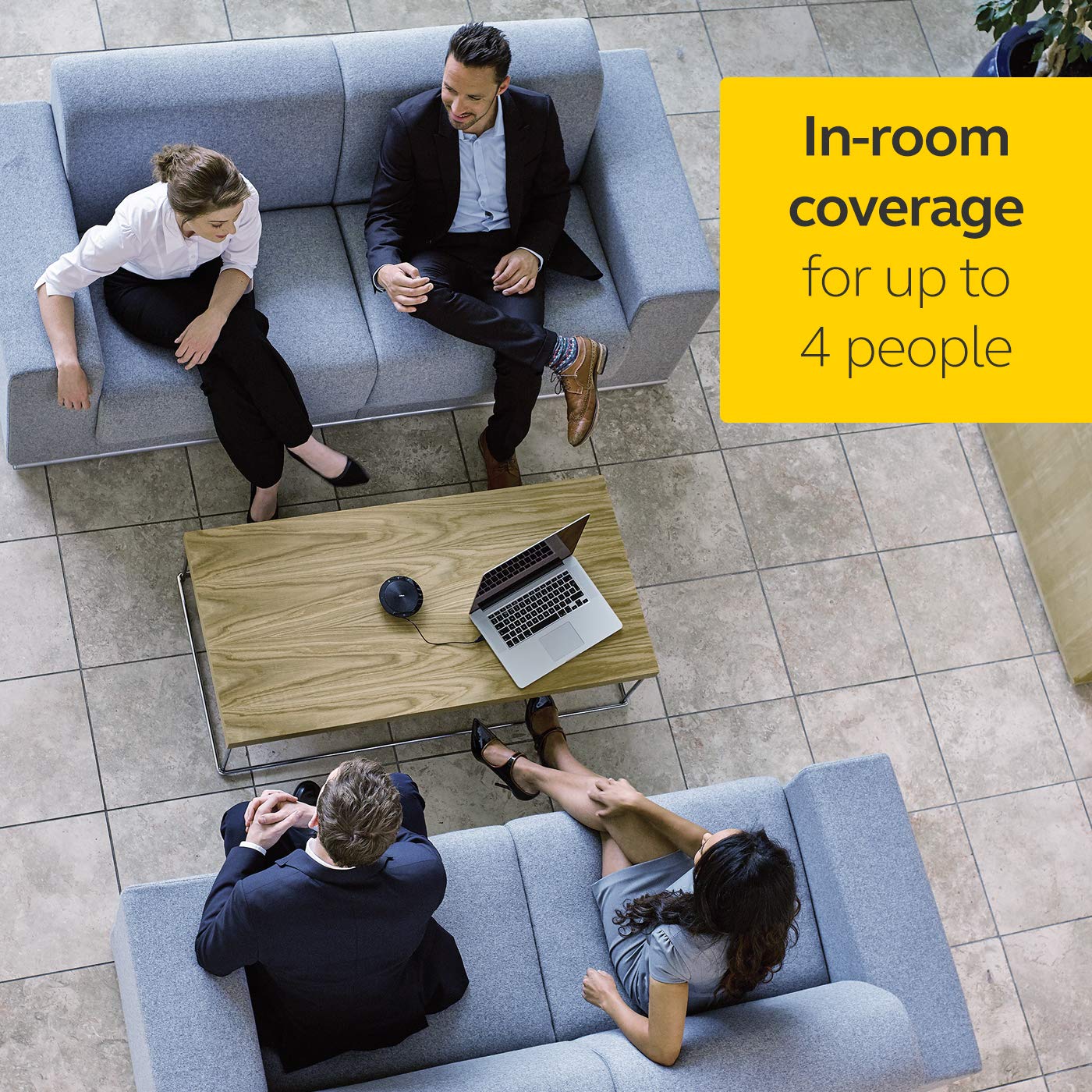 Jabra Speak 410 Corded Speakerphone for Softphones, MS-Optimized - Easy Setup, Portable USB Speaker for Holding Meetings Anywhere with Outstanding