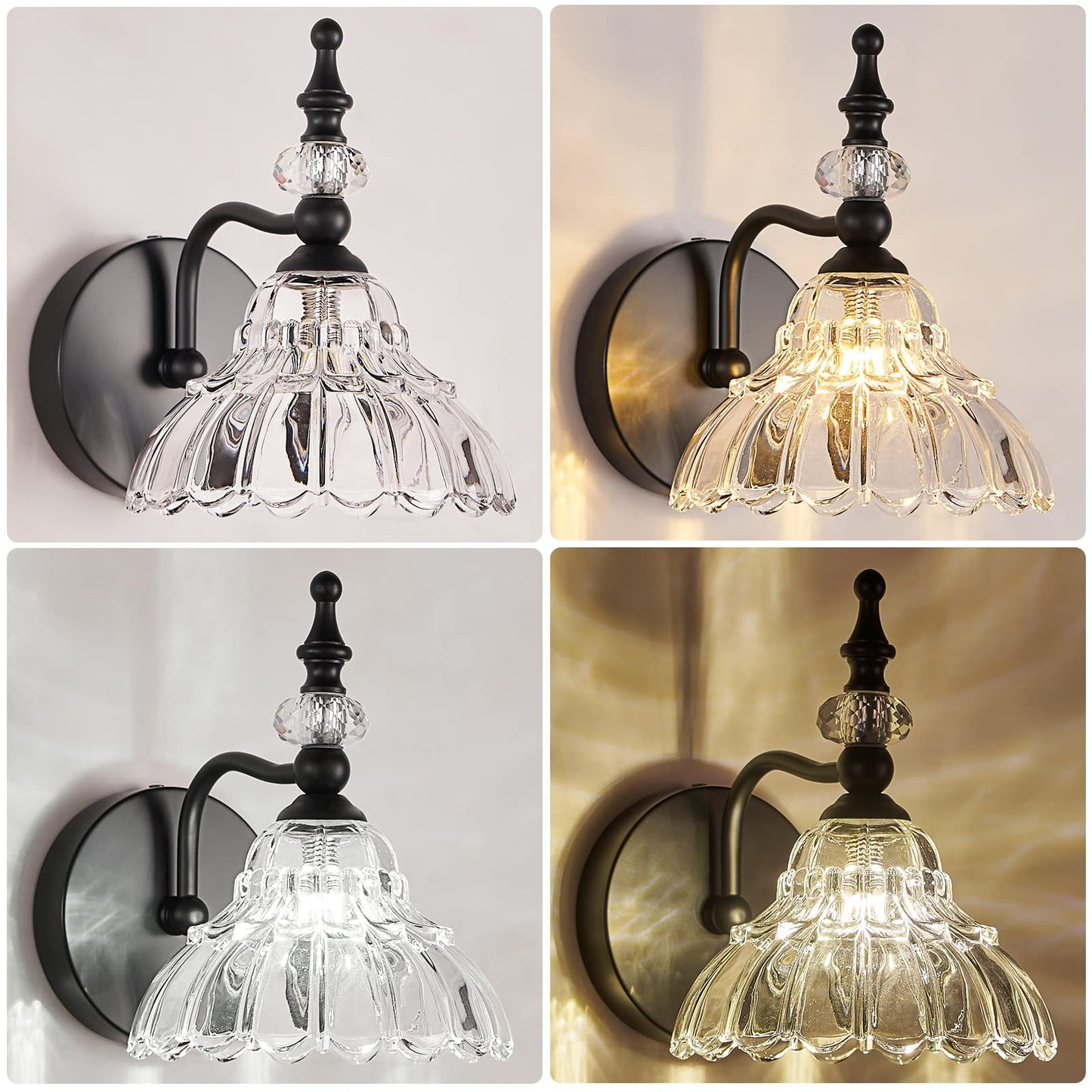 HDDFL Bathroom Light Fixture Over Mirror Vanity Lighting Fixtures Matte Black Modern Wall Sconces for Bedroom Bathroom Hallway Living Room
