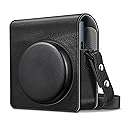 Fintie Protective Case for Fujifilm Instax Mini 41 Instant Camera - Premium Vegan Leather Bag Cover with Removable Adjustable Strap, Vintage Black