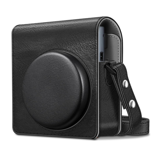 Fintie Protective Case for Fujifilm Instax Mini 41 Instant Camera - Premium Vegan Leather Bag Cover with Removable Adjustable Strap, Vintage Black