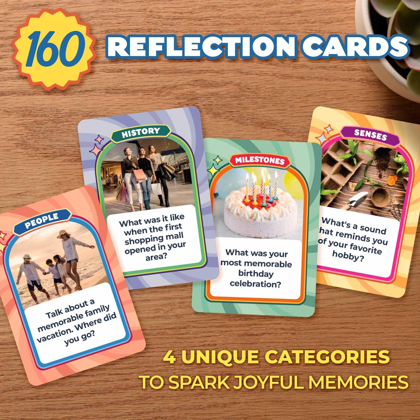 ThinkPsych Golden Memories - Conversation & Memory Game for Seniors | 160 Topics | Reminiscence Therapy | Dementia Activities for Seniors & Alzheimer