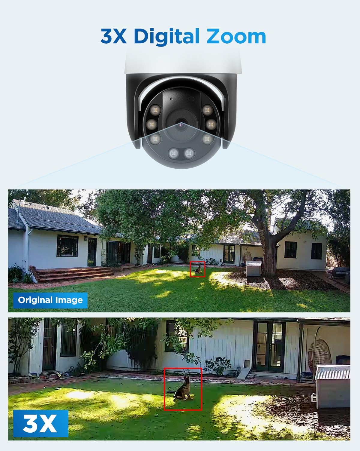 4COVR PoE PTZ Security Camera System, 8X 5MP PoE IP Camera, 8CH 4K NVR & 2TB HDD, 350° Pan 90° Tilt 3X Digital Zoom, Smart Color Night Vision, Two Way