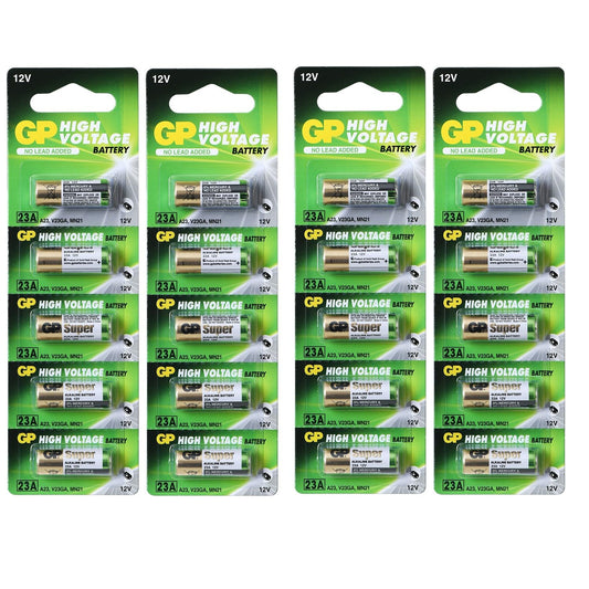 A23 12V Alkaline 23-A replacement battery 23AE GP - 20 Pack