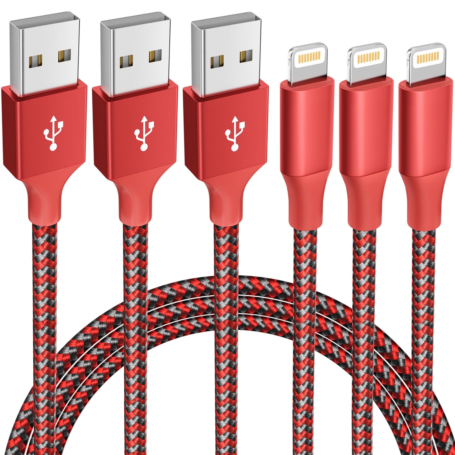 3 Pack 10 FT iPhone Charger Fast Charging Cord MFi Certified Lightning Cable Nylon Braided iPhone Charger Cord Compatible with iPhone 14 13 12 11 Pro…