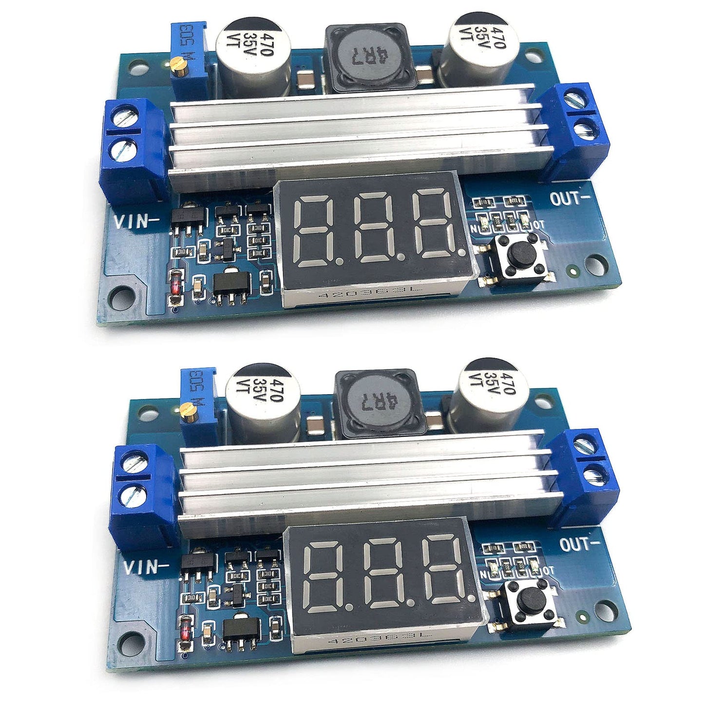 FainWan 2pcs LTC1871 DC-DC Boost Step-up Voltage Converter Module 100W High Power Adjustable Output 3.5-35V Power Regulator Board with LED Voltage…