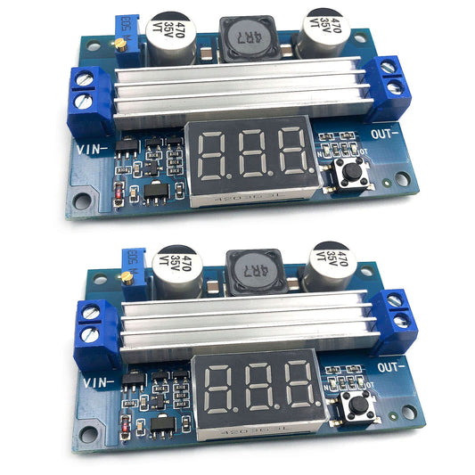FainWan 2pcs LTC1871 DC-DC Boost Step-up Voltage Converter Module 100W High Power Adjustable Output 3.5-35V Power Regulator Board with LED Voltage…