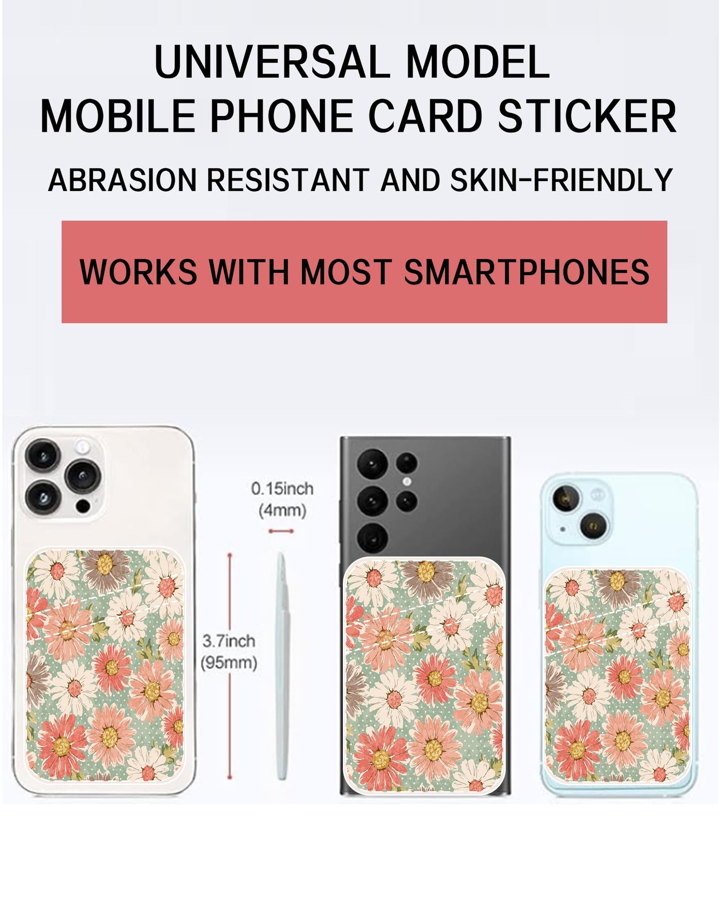 JYCardPKT Phone Card Holder Leather, Dual Pocket Phone Wallet Adhesive Stick On, Cute Phone Case Credit Card Holder, Suitable for Most of Phones Retro