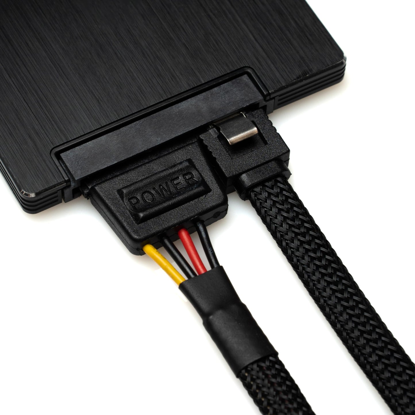 CRJ 15-Pin SATA Power Extension Cable - 24-inch (60cm), Black Sleeved - SSD, HDD SATA Power Extension for ATX Power Supplies