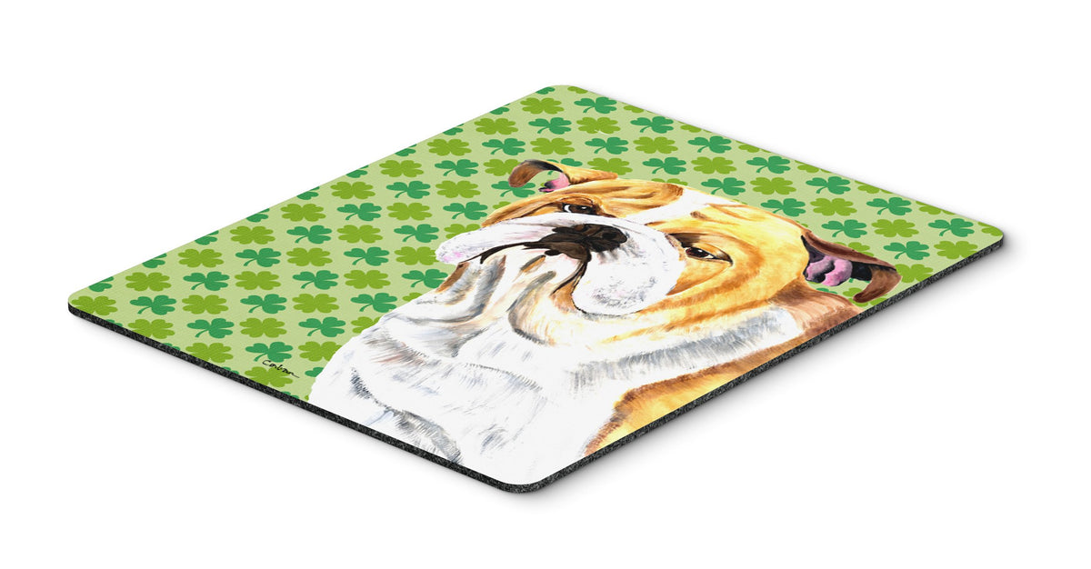 Caroline's Treasures SC9294MP Bulldog English St. Patrick's Day Shamrock Portrait Mouse Pad, Hot Pad or Trivet for Home Office Gaming Working