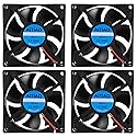AITIAO 4PCS 8025 Dual Ball Bearing Quiet Computer Case Fan 12V DC 80mm 80mm 25mm High Speed Muffin Cooling Fans for 3D Printer Computer Case Fan CPU