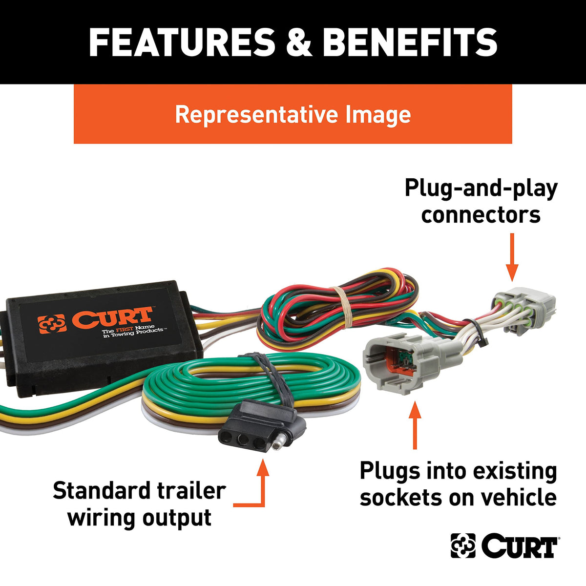 Curt 56185 T-Connector for Nissan Versa