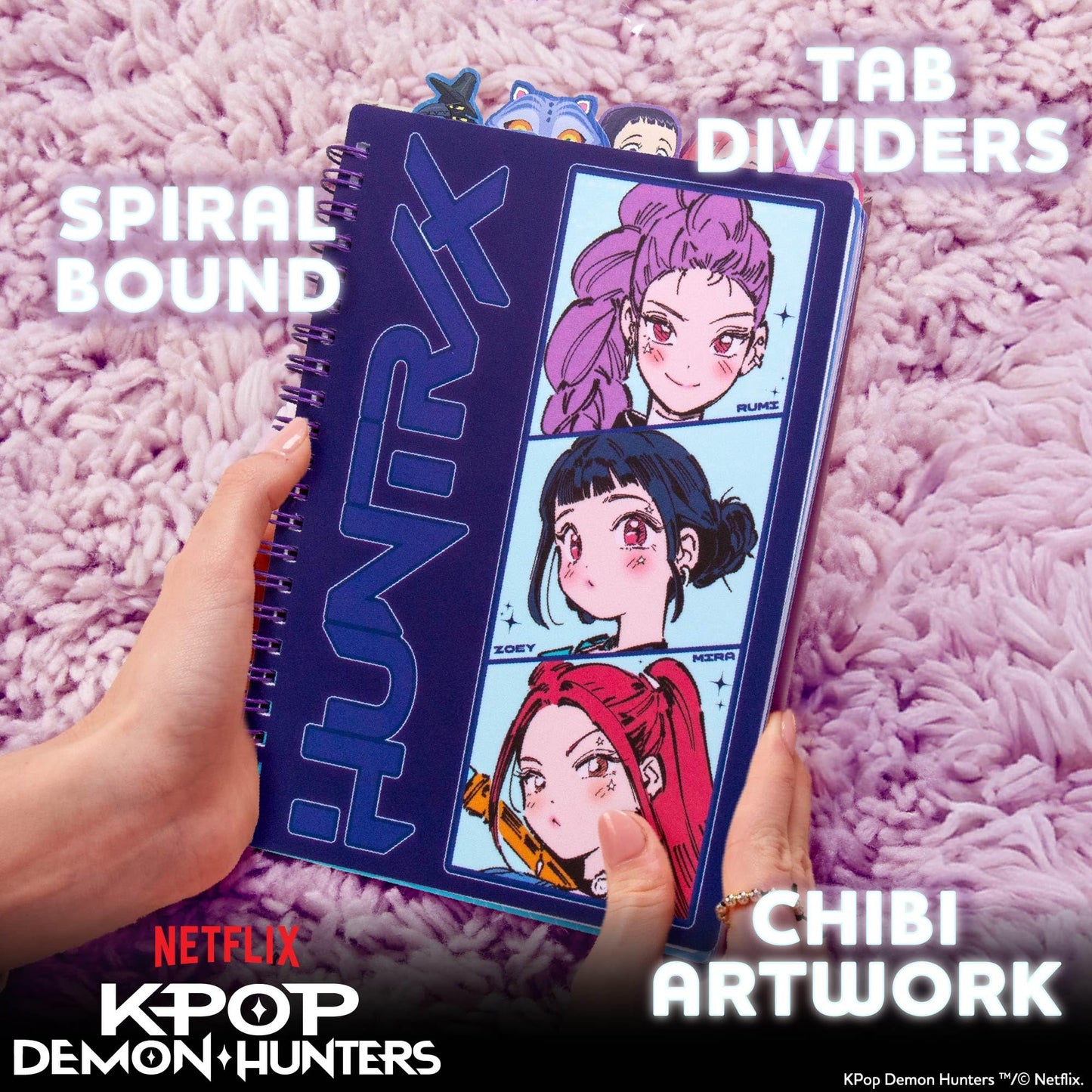 KPop Demon Hunters™ Huntr/x Tab Journal with 80 Lined Pages, Spiral-Bound, Notebook Size 6x8, Official KPop Demon Hunters Merch for K-Pop Fans