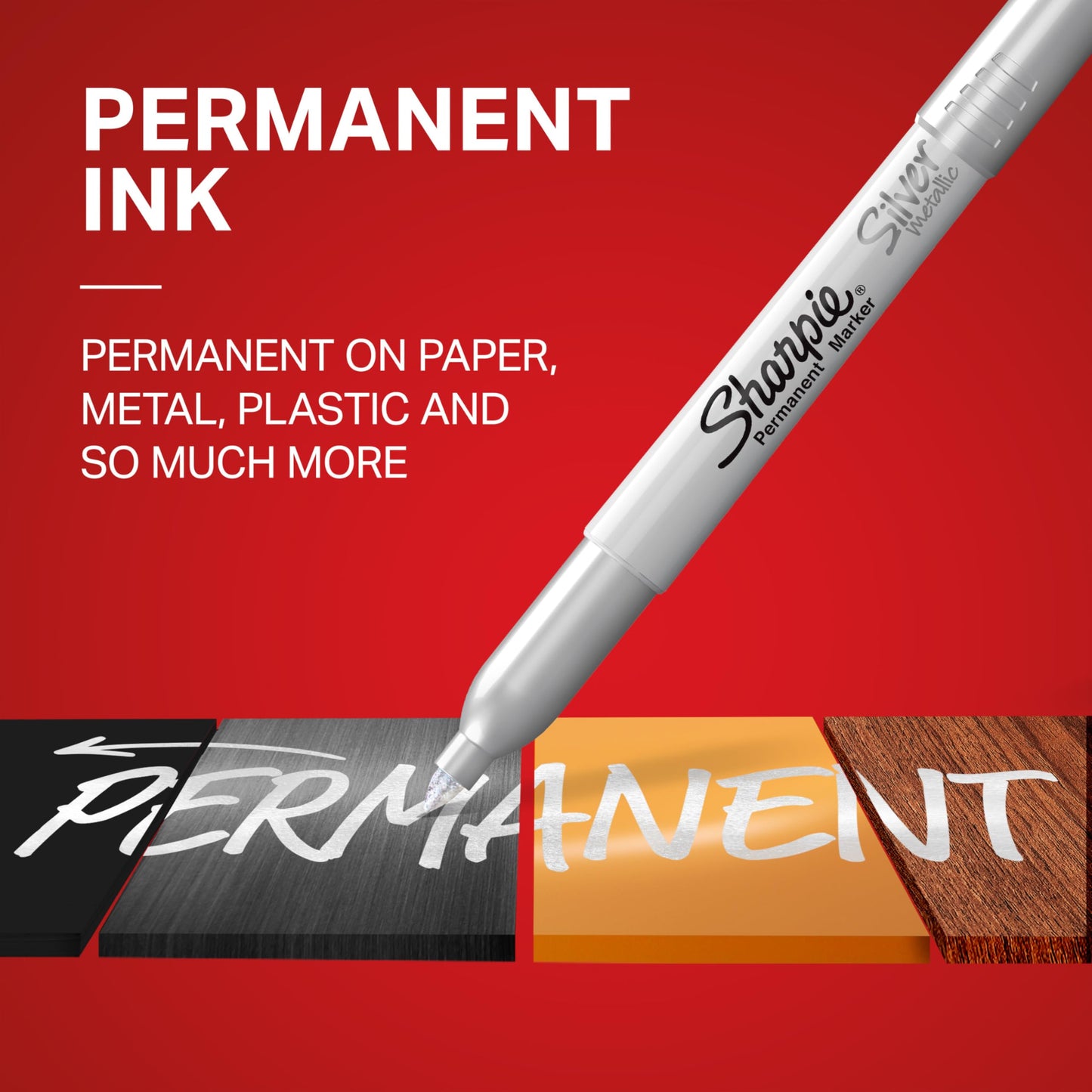 Sharpie Metallic Permanent Markers, Fine Point, Silver, 2 Count - For Black Paper or Dark Surfaces, Arts & Crafts, Posters