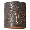 Irvin's Tinware, 724WLKB, Willow Sconce Light in Kettle Black, Primitive Country Wall Sconces in Tin