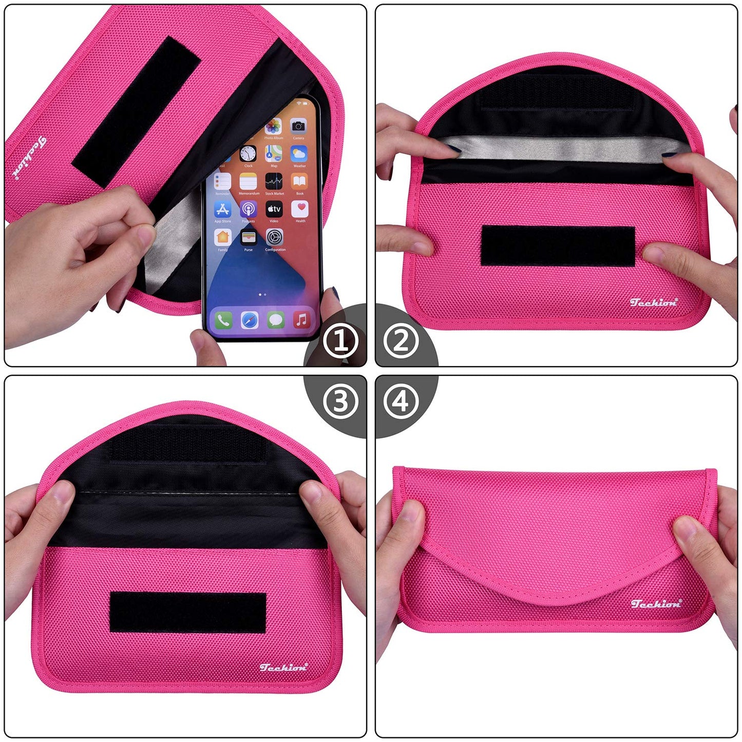 Signal Blocking Bag, Techion 2 Pack RFID Faraday Bag Shield Pouch Cage Box Wallet Case for Cell Phone and Car Key FOB, Privacy Protection