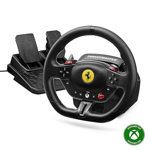 Thrustmaster T98 Racing Wheel and Pedal Set for Xbox Series X|S and PC - Officially Licensed by Ferrari, Gaming Steering Wheel, Driving Wheel Set