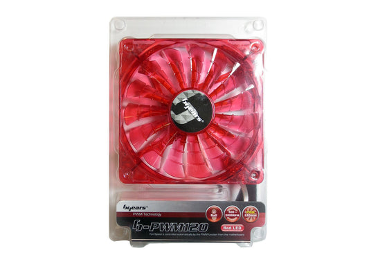 Bgears 120mm High Performance PWM Technology Fan - Translucent Red (b-PWM 120 Red 2ball)