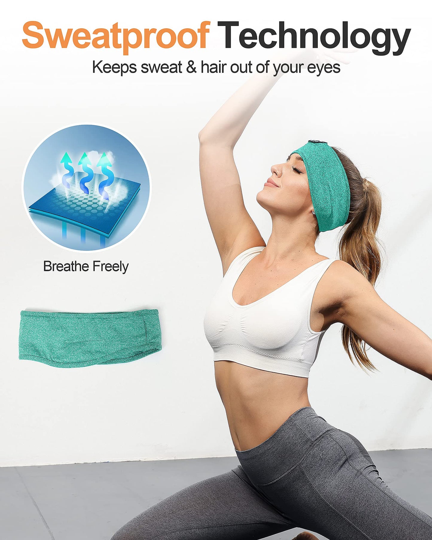 Fulext Sleep Headband, Bluetooth Sleeping Headphones with Built-in Speakers Perfect for Workout, Running, Yoga