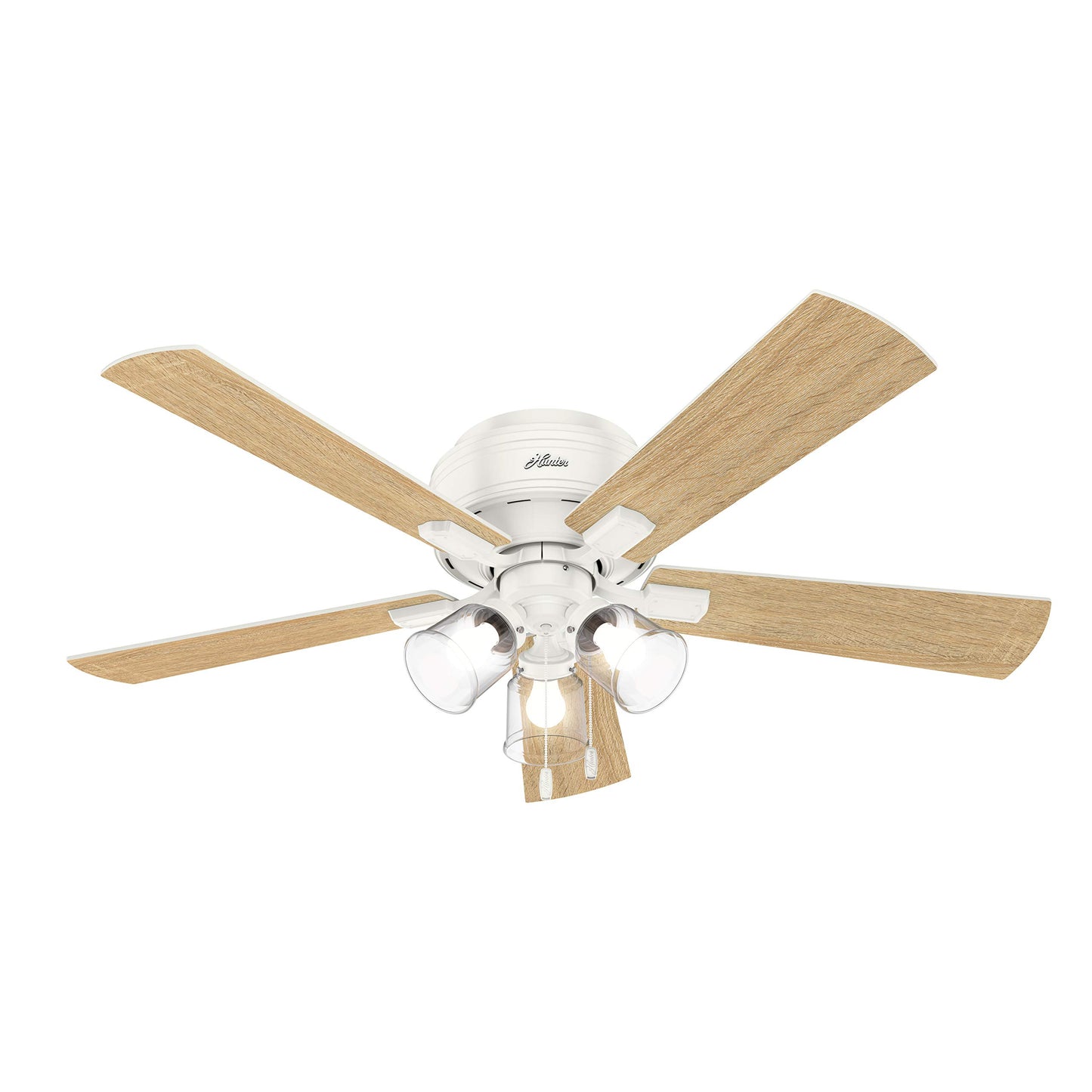 Hunter Fan 52 inch Casual Fresh White Finish Indoor Ceiling Fan with LED Lights (Renewed)