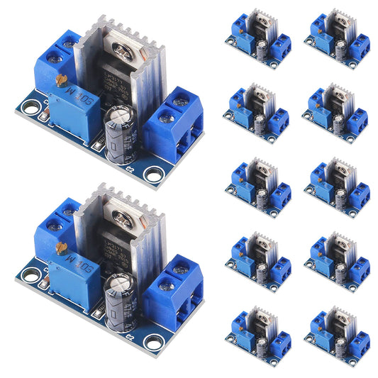 UMLIFE 12PCS LM317 DC-DC Converter Buck Step-Down Circuit Board Module 4.2-40V to 1.2-37V Linear Regulator Adjustable Voltage Regulator Power Supply…