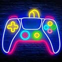 Gamer Neon Sign 17'' x 13'' Big Colorful Gaming Controller Neon Light Dimmable USB Powered Gamepad Shaped Gaming Led Light Up Sign for Teens Boys