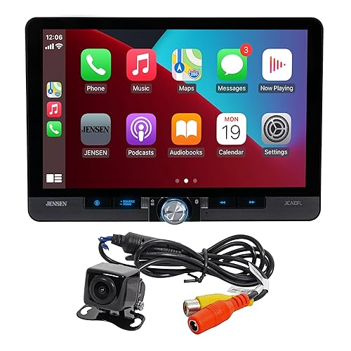 Jensen J1CA10FL-BUC 10.1-inch Certified Apple CarPlay Android Auto Wired or Wireless | Single DIN and Double DIN Touchscreen Car Stereo Radio |