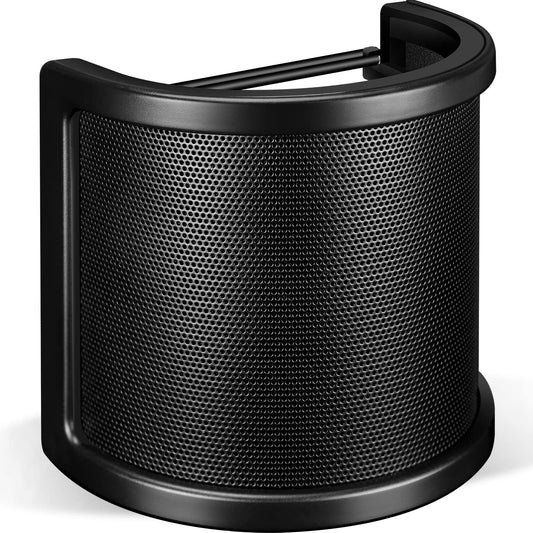 Aokeo Pop Filter, [Upgraded Three Layers] Metal Mesh & Foam & Etamine Layer Microphone Windscreen Cover Handheld Mic Shield Mask,Microphone