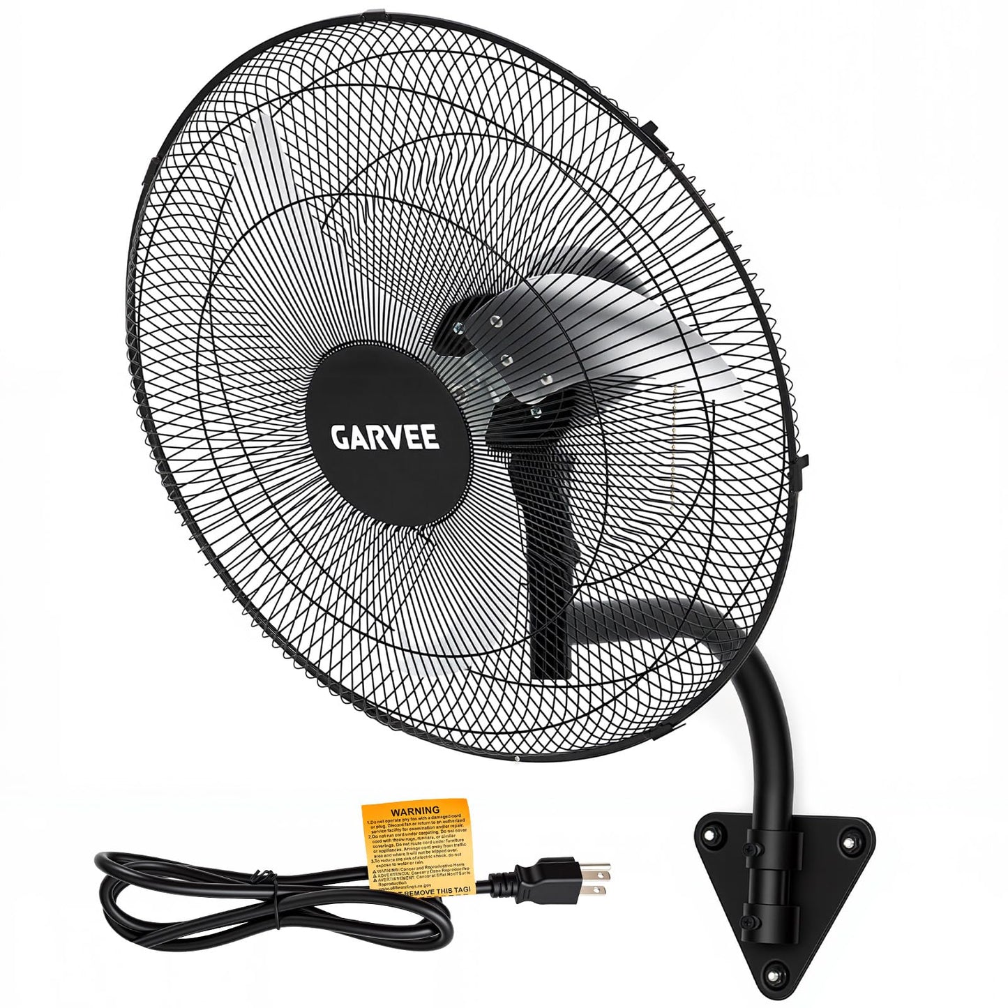 Garvee 20 Inch Oscillating Wall Mount Fan, 3 Speed High Velocity 4800 CFM Industrial Wall Fan, 90° Oscillation & 30° Tilt Cooling,Wall Fan for Home