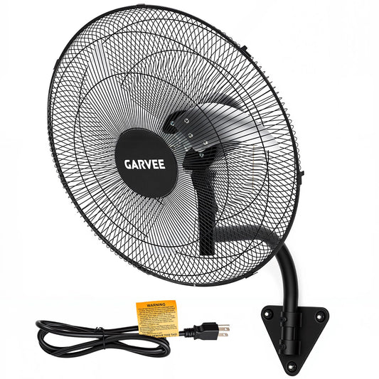 Garvee 20 Inch Oscillating Wall Mount Fan, 3 Speed High Velocity 4800 CFM Industrial Wall Fan, 90° Oscillation & 30° Tilt Cooling,Wall Fan for Home