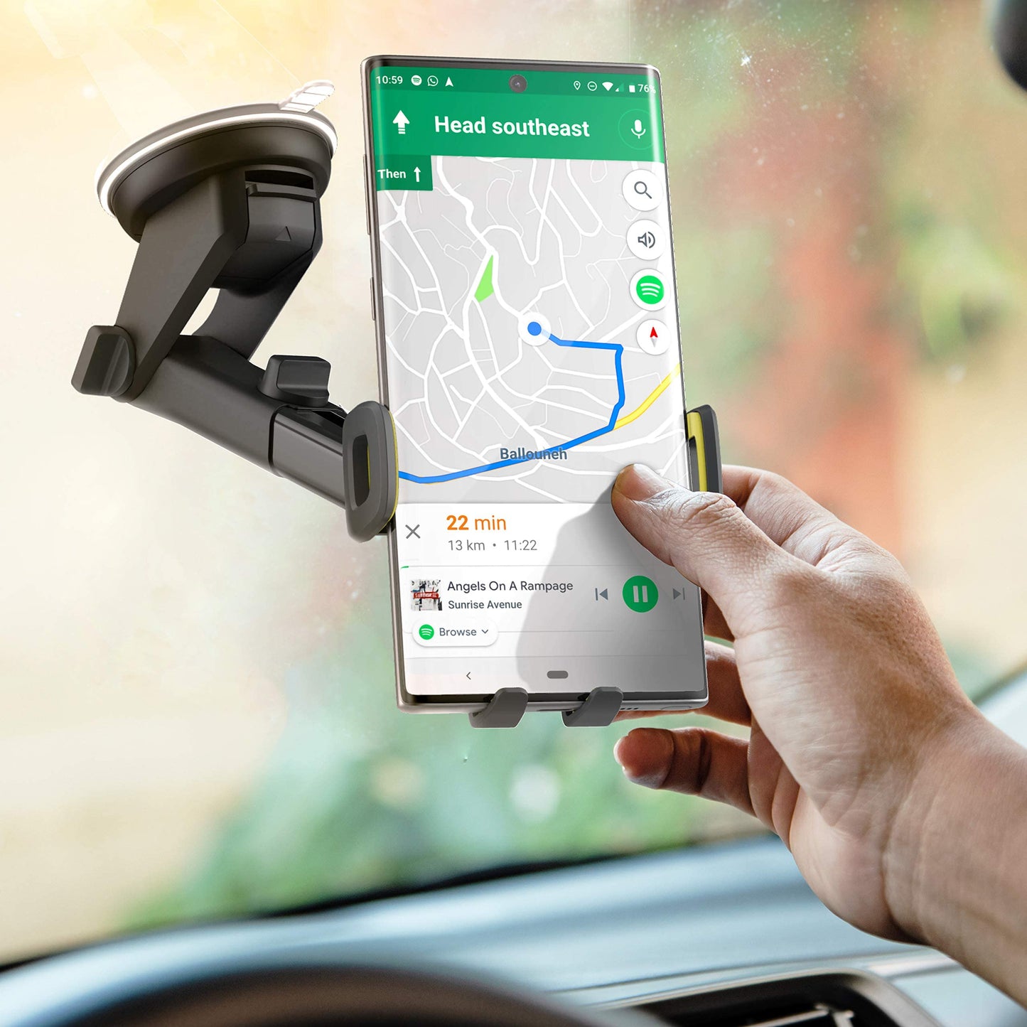 Encased Car Mount for iPhone (Dashboard/Windshield) Cell Phone Holder Compatible with iPhone 11/12/13/14 Pro Max (Case Compatible)