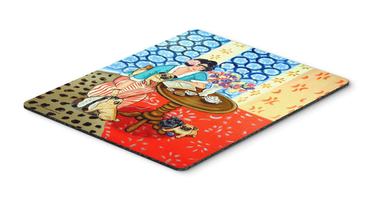 Caroline's Treasures 7259MP Lady with her Pug Mouse Pad, Hot Pad or Trivet for Home Office Gaming Working Computers Laptop Mouse Mat,Washable Large