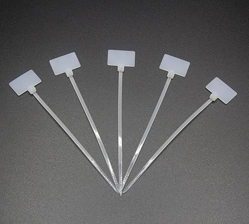 REXUS Plastic Cable Tie With Outer Label 100 Pcs Write on Tags Wire Zip Ties Cable Mark Tags 3 x 100mm Nylon Power Marking Label Binding