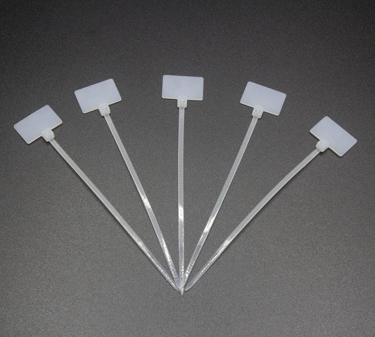 REXUS Plastic Cable Tie With Outer Label 100 Pcs Write on Tags Wire Zip Ties Cable Mark Tags 3 x 100mm Nylon Power Marking Label Binding