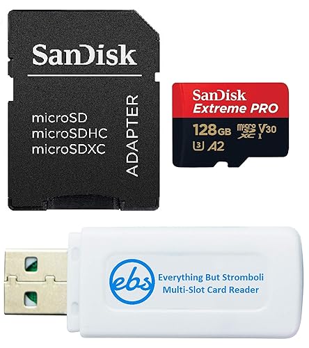 SanDisk microSD 128GB Extreme PRO Memory Card with Adapter Compatible withDJI Air 3, Air 3S Drone and OSMO Action 4 (SDSQXCD-128G-GN6MA) Bundle with 1