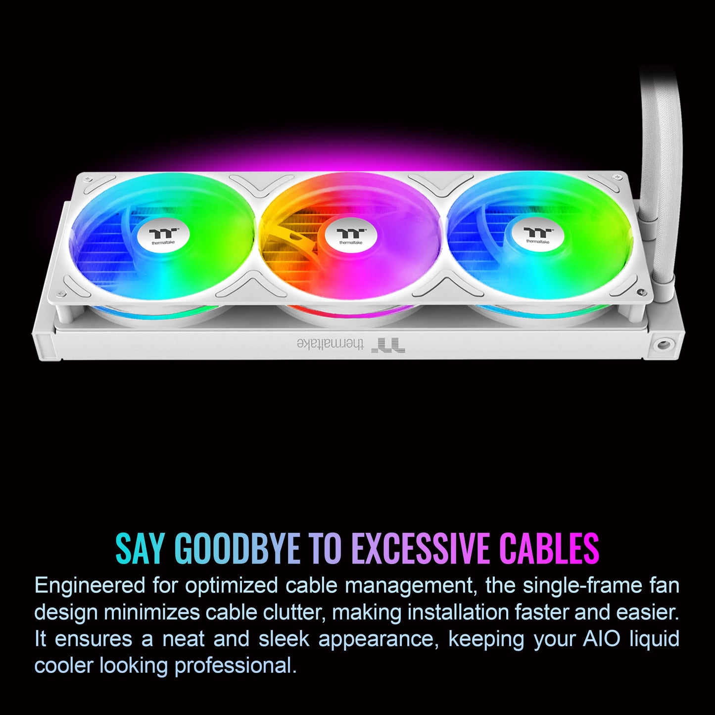 Thermaltake TH360 V3 Ultra ARGB CPU Liquid Cooler; Intel/AMD; 1x360mm 500~2500rpm Single Frame ARGB Fan; 3.95" TFT 720x720p LCD; Rotatable Pump Head