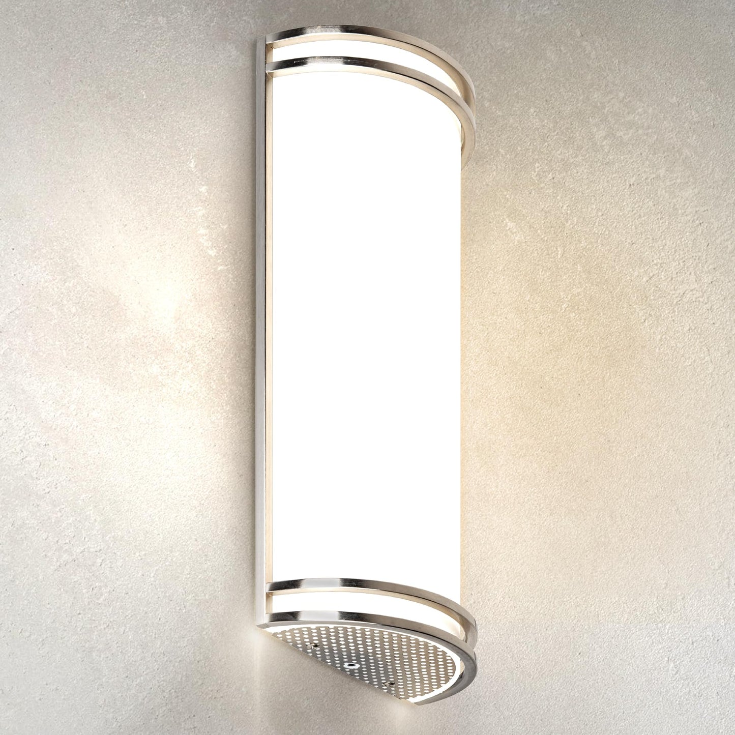 ASD LED Indoor Wall Mount Light Fixture - 18 Inch 25W Modern Interior Nickel Dimmable Wall Sconce Light - ETL 3000K 4000K 5000K Adjustable - Hallway