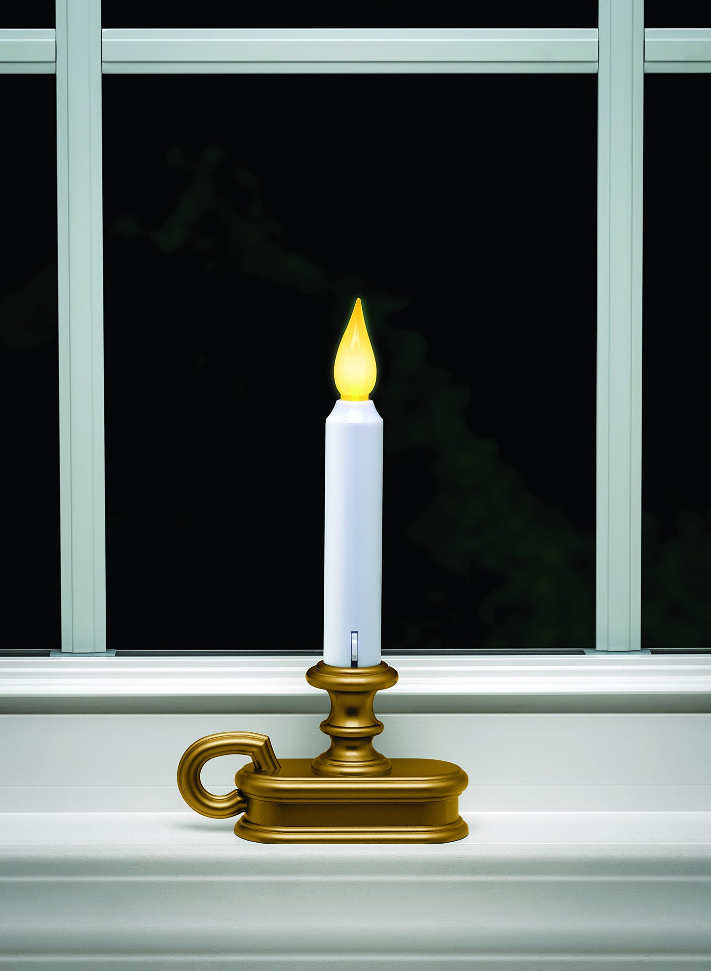 Xodus Innovations FPC1215B-6 Battery Operated Dusk to Dawn Light Sensor Window Candle with Flicker or Steady On Flame Setting, Pack of 6