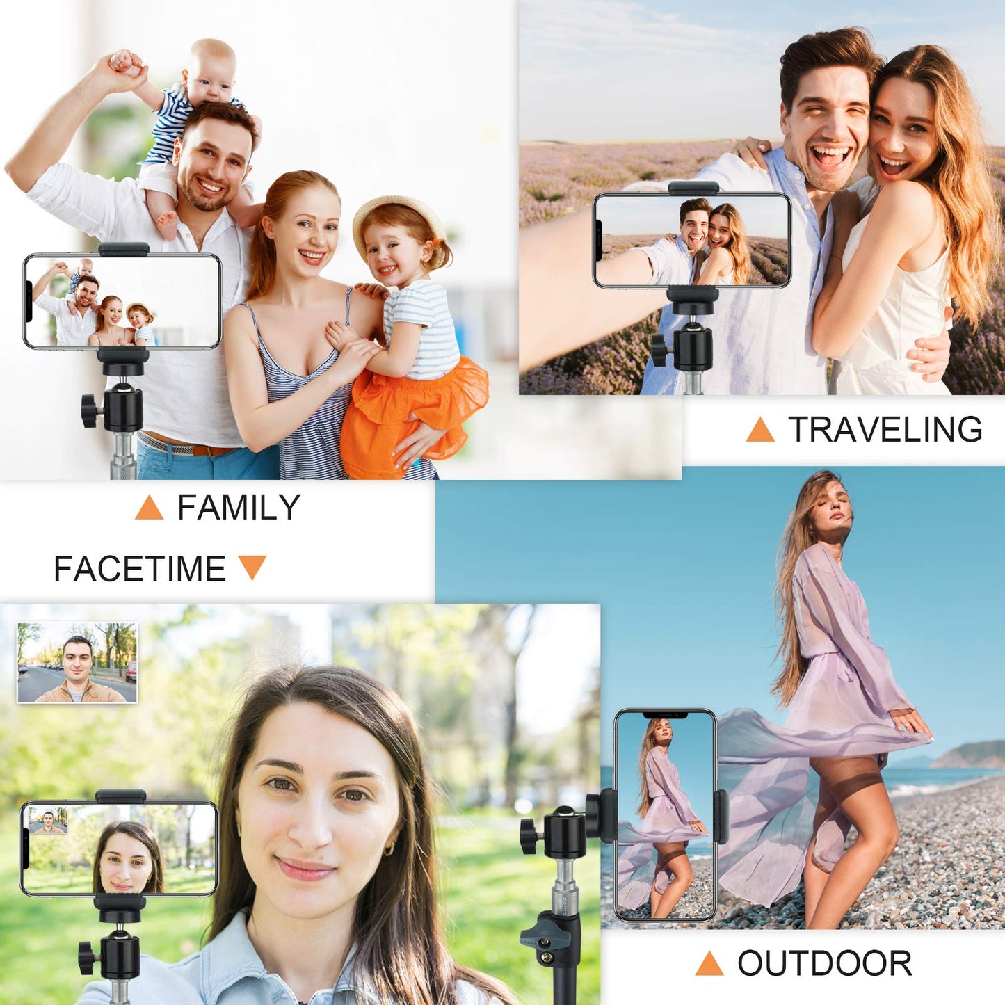Selfie Stick Tripod LINCO Lincostore Lightweight Portable Phone Tripod Professional Heavy Duty with Bluetooth Wireless Remote for Apple Android