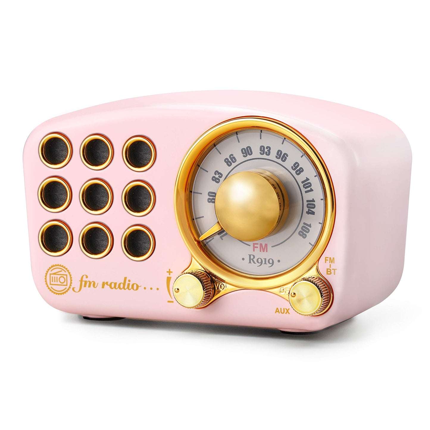 Retro Bluetooth Speaker FM Vintage Radio with Loud Volume, Strong Bass Enhancement, Bluetooth 5.0 Wireless Connection, Loud Volume,TF Card & MP3
