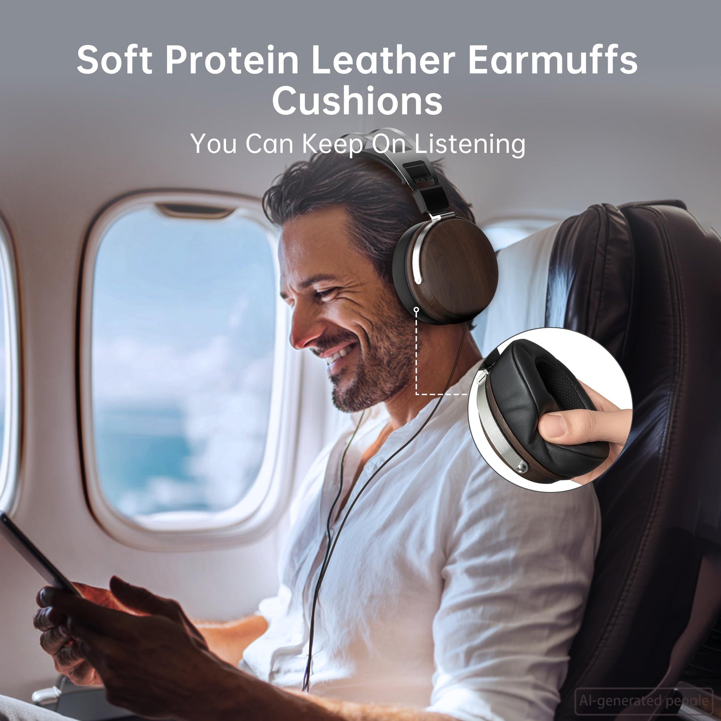 SEJJ Wired Studio Headphones with 32?, Professional Over-Ear Monitor Headset for Recording Mixing DJ Podcast Audiophile, Detachable Cables